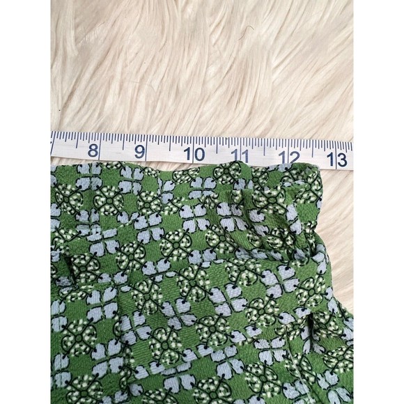 Max Studio Womens High Rise All-Over Print Trousers Wide Leg Green Daisy Size S - Picture 6 of 11
